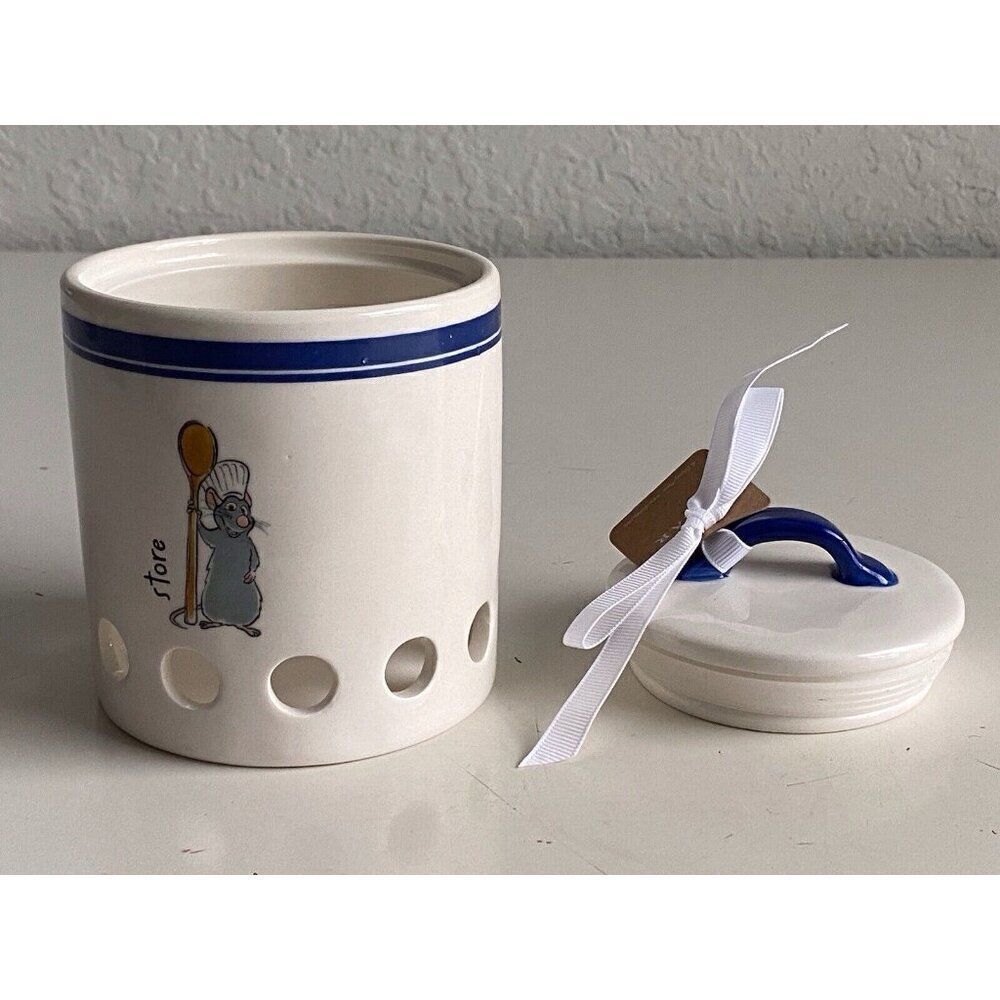 Rae Dunn Disney Pixar Ratatouille Ceramic Canister Cellar Store With Holes NEW - Picture 9 of 11